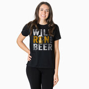 Running Short Sleeve T- Shirt - Will Run For Beer