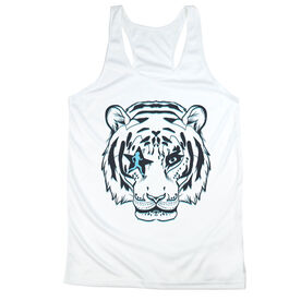 Women's Racerback Performance Tank Top - Eye Of The Tiger