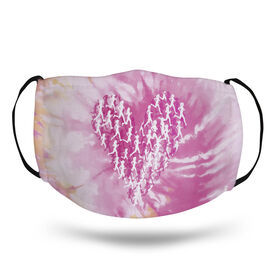 Running Face Mask - Heart with Runners Tie-Dye