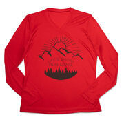 Women's Long Sleeve Tech Tee - Life's Short Run Long (Mountains)