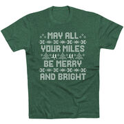 Running Short Sleeve T-Shirt -  May All Your Miles Be Merry and Bright