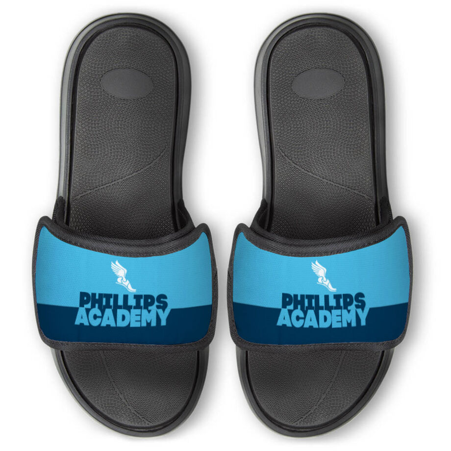 Track & Field Repwell&reg; Slide Sandals - Team Name Colorblock - Personalization Image
