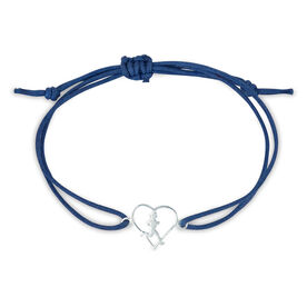 Unstoppable Run Girl Sterling Silver Cord Bracelet