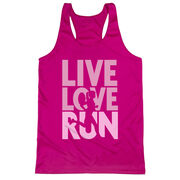 Women's Racerback Performance Tank Top - Live Love Run Silhouette [Adult X-Small/Pink] - SS