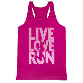 Women's Racerback Performance Tank Top - Live Love Run Silhouette