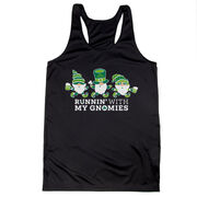 Women's Racerback Performance Tank Top - Runnin' With My Gnomies - Lucky