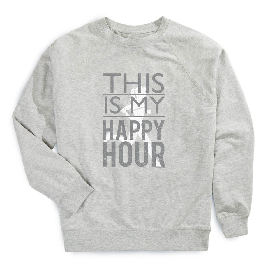 Running Raglan Crew Neck Pullover - This Is My Happy Hour