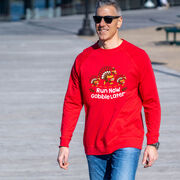Running Raglan Crew Neck Pullover - Run Now Gobble Later Turkey Trot