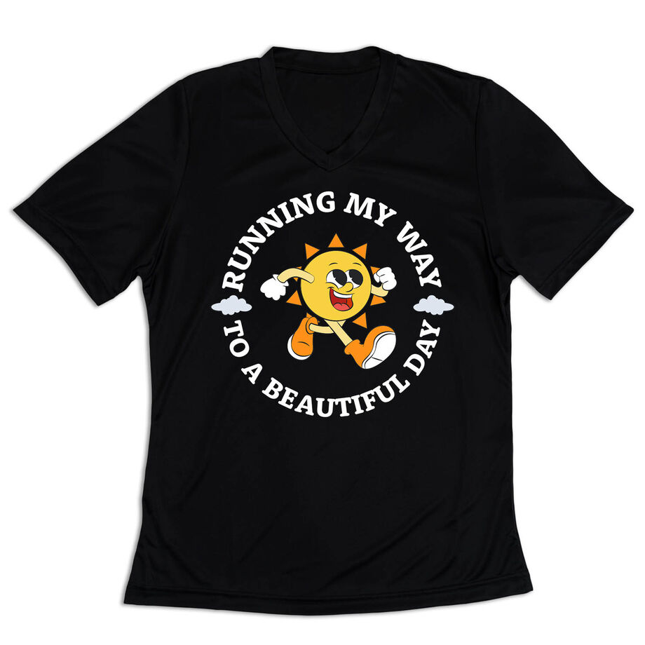 Women's Short Sleeve Tech Tee - Running My Way to a Beautiful Day