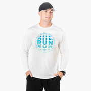 Men's Running Long Sleeve Performance Tee - Eat Sleep Run Repeat