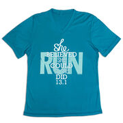 Women's Short Sleeve Tech Tee - She Believed She Could So She Did 13.1