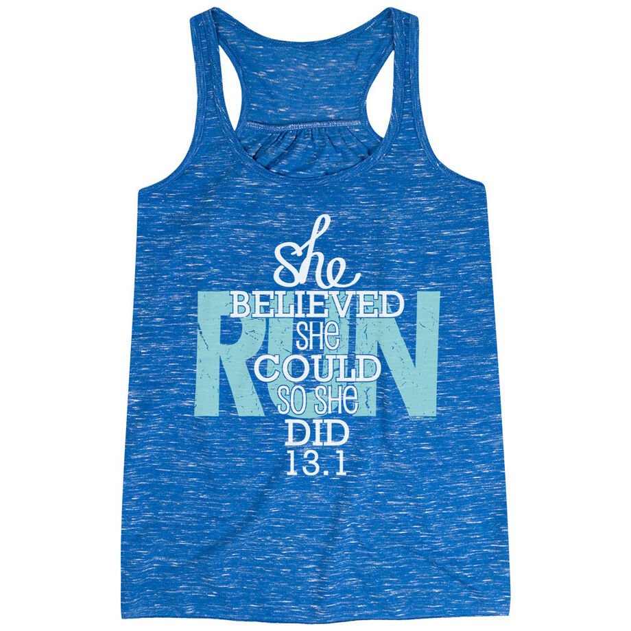 Flowy Racerback Tank Top - She Believed She Could So She Did 13.1