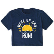 Running Short Sleeve Crop Tee - Wake Up And Run