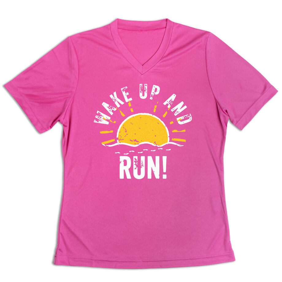 Women's Short Sleeve Tech Tee - Wake Up And Run