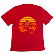 Women's Short Sleeve Tech Tee - Run Trails Sunset