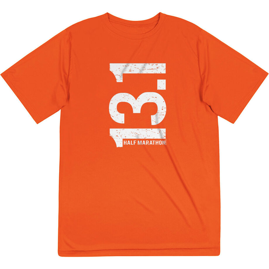 Men's Running Short Sleeve Tech Tee - 13.1 Half Marathon Vertical