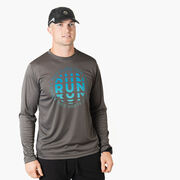 Men's Running Long Sleeve Performance Tee - Eat Sleep Run Repeat