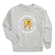 Running Raglan Crew Neck Sweatshirt - Running My Way to a Beautiful Day