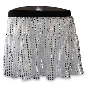 Running Costume Skirt - Silver Glitter Sequined