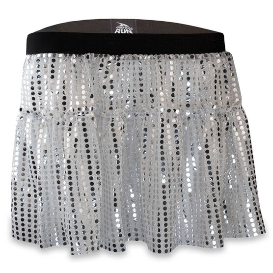 Running Costume Skirt - Silver Glitter Sequined