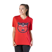 Women's Short Sleeve Tech Tee - We Run Free Because Of The Brave