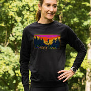 Running Raglan Crew Neck Pullover - Happy Hour