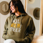 Statement Fleece Hoodie -  Will Run For Beer