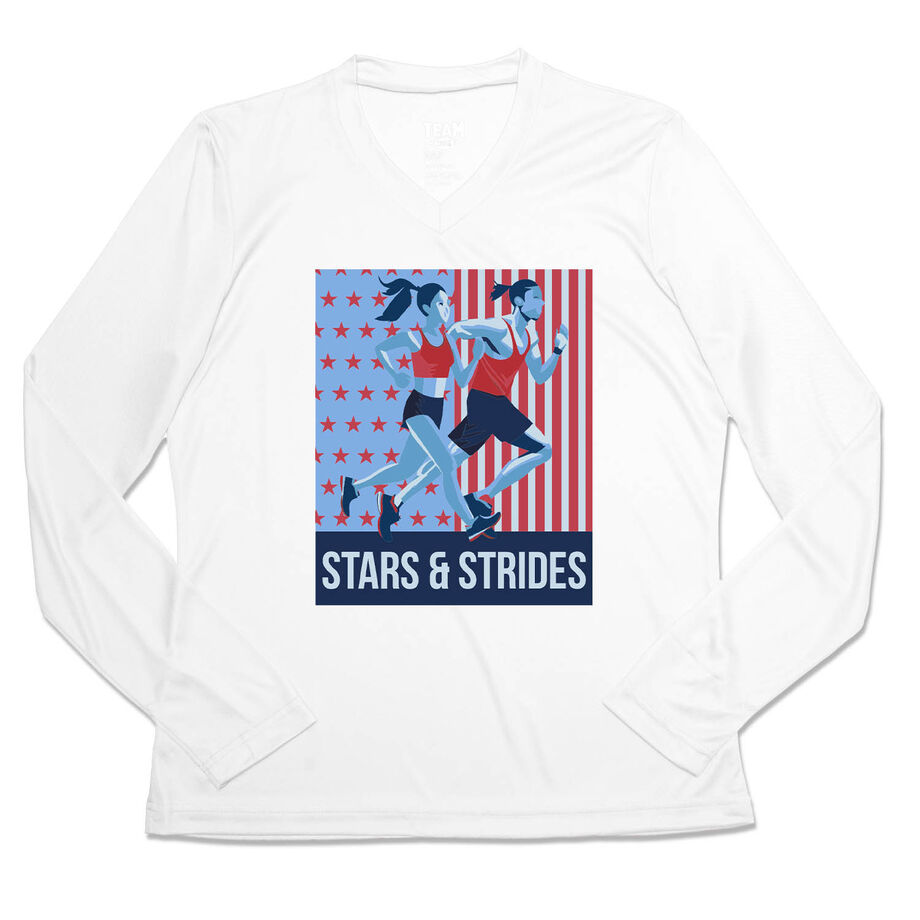 Women's Long Sleeve Tech Tee - Stars and Strides