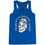 Flowy Racerback Tank Top - Miles To Go Before I Sleep - Skull