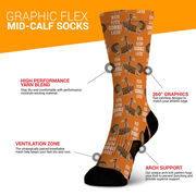 Running Graphic Flex Mid-Calf Socks - Run Now Gobble Later Pattern