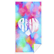 Running Premium Beach Towel - Love the Run Watercolor