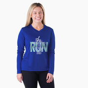 Women's Long Sleeve Tech Tee - She Believed She Could So She Did