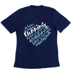 Women's Short Sleeve Tech Tee - Live Love Run Heart