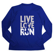 Women's Long Sleeve Tech Tee - Live Love Run Silhouette