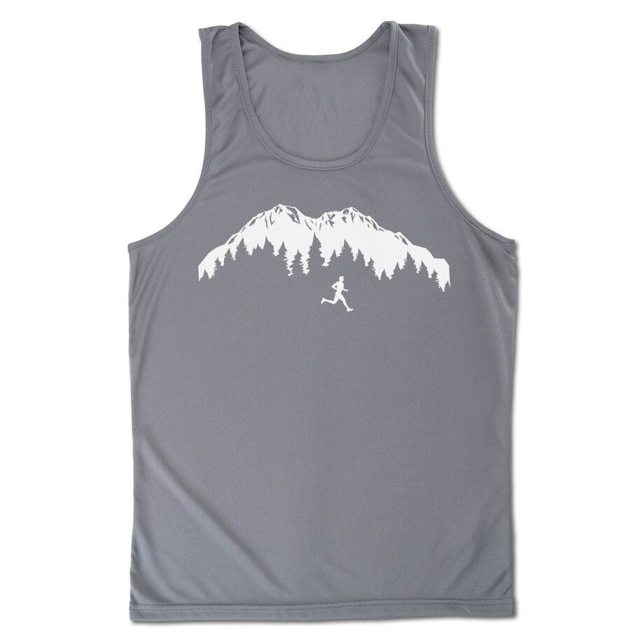 Men's Running Performance Tank Top - Trail Runner in the Mountains (Male)