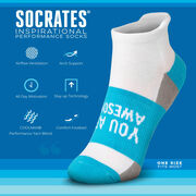 Socrates&reg; Woven Performance Socks You Are Awesome (Teal)