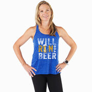 Flowy Racerback Tank Top - Will Run For Beer