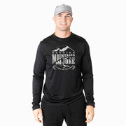 Men's Running Long Sleeve Performance Tee - Running Mountains