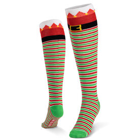 Woven Knee High Socks - Santa's Elf