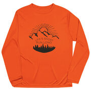 Men's Running Long Sleeve Tech Tee - Life's Short Run Long (Mountains)