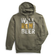 Statement Fleece Hoodie -  Will Run For Beer