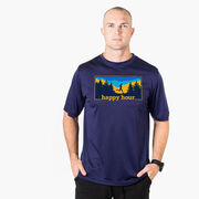 Men's Running Short Sleeve Performance Tee - Happy Hour Runner