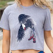Running Short Sleeve Crop Tee - Because of The Brave