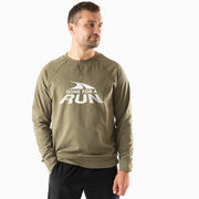 Running Raglan Crew Neck Pullover - Gone For a Run White Logo