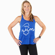Flowy Racerback Tank Top - Santa Run Face