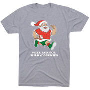 Running Short Sleeve T-Shirt - Will Run for Milk and Cookies
