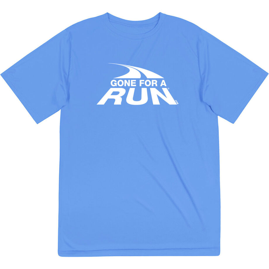 Men's Running Short Sleeve Performance Tee - Gone For a Run White Logo