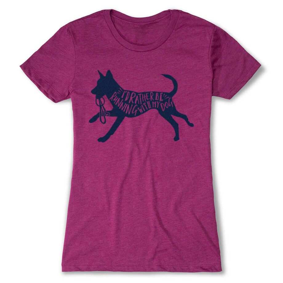 Women's Everyday Runners Tee - I'd Rather Be Running with My Dog