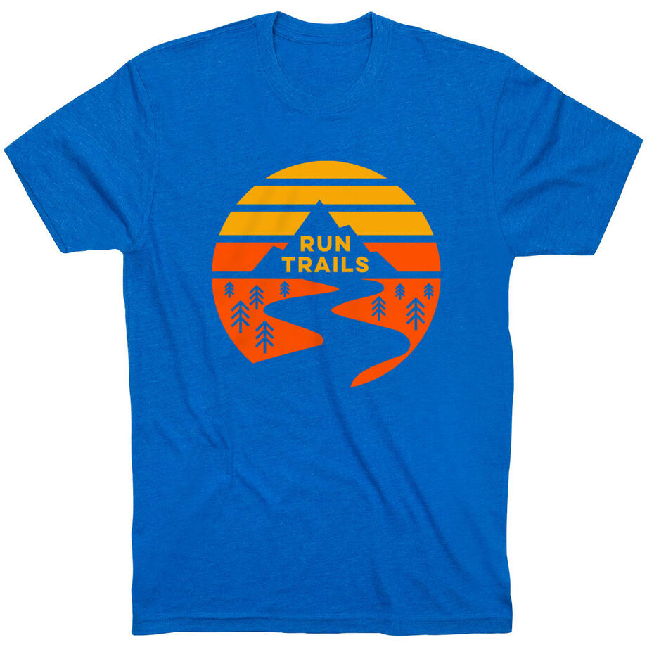 Running Short Sleeve T-Shirt - Run Trails Sunset