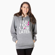 Statement Fleece Hoodie -  Run Now Wine Later (Bold)